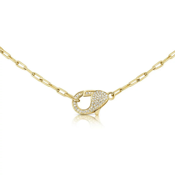 Diamond Paperclip Link Necklace - 1